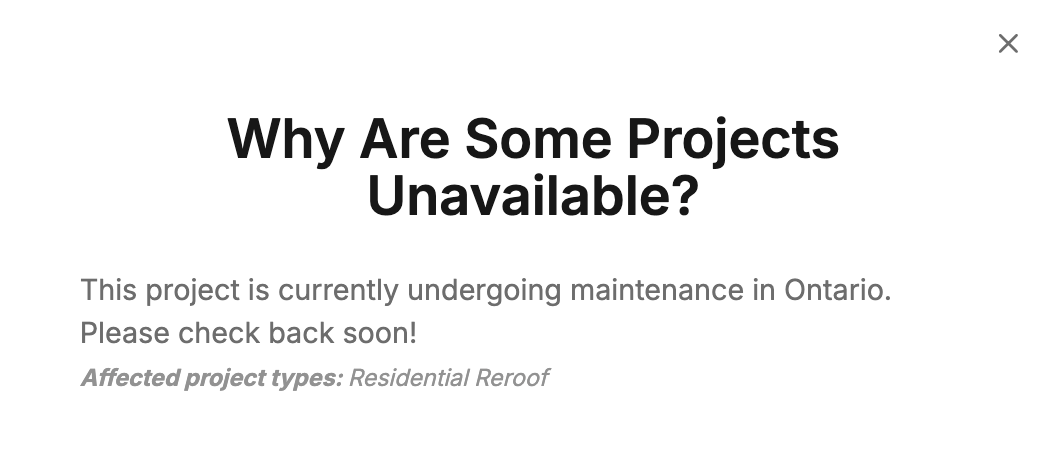 Maintenance mode message for a jurisdiction in Symbium