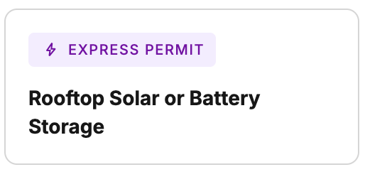 A project with an Express Permit workflow