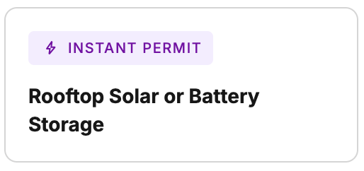 A project with an Instant Permit workflow