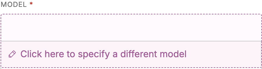 Screenshot showing a custom manufacturer name in the Manufacturer field and a custom model name in the Model field